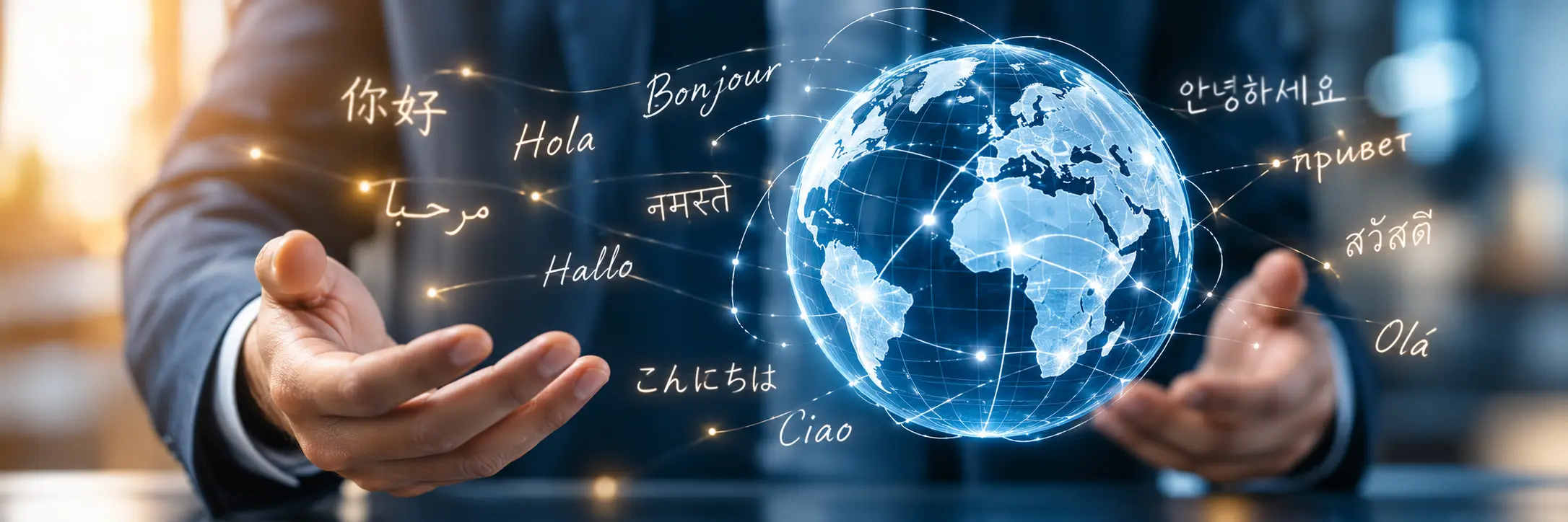 A global language and business communication concept